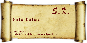 Smid Kolos névjegykártya